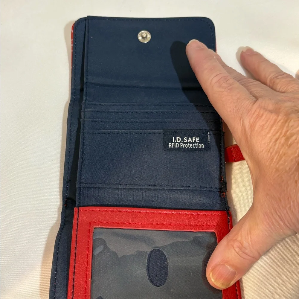Nautica‎ Womens small wallet with a monogram pattern red and blue